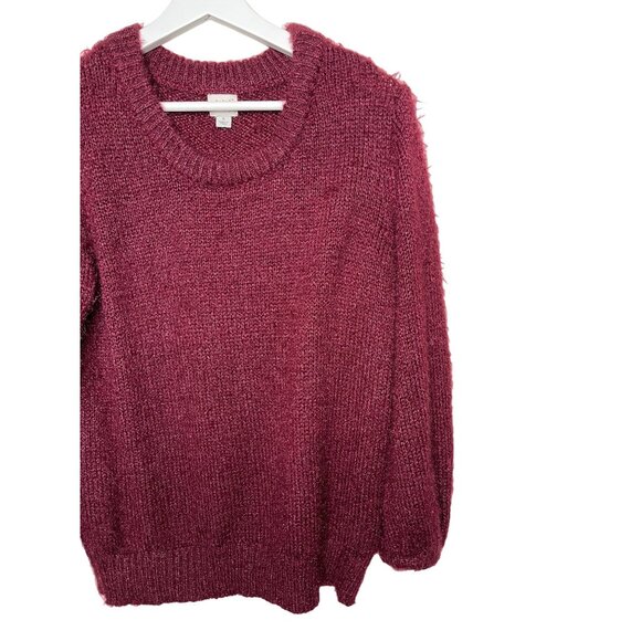 A New Day Sweater Womens Small Chunky Knit Top Red Burgundy Fall Winter Casual - Picture 3 of 11